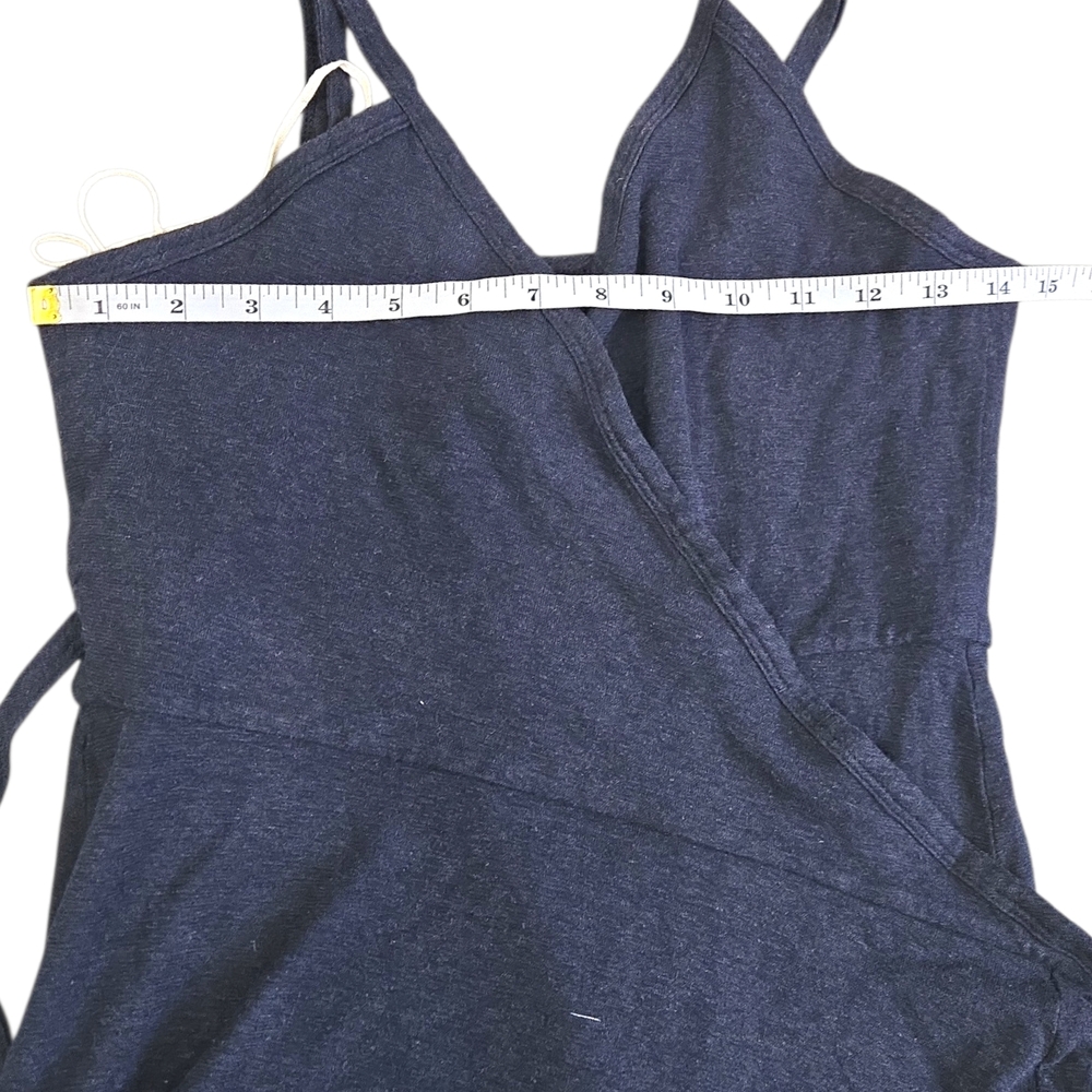 Patagonia Wear With All Wrap Dress Hemp Organic Cotton Dark Blue Midi Med 75220 - Picture 12 of 13